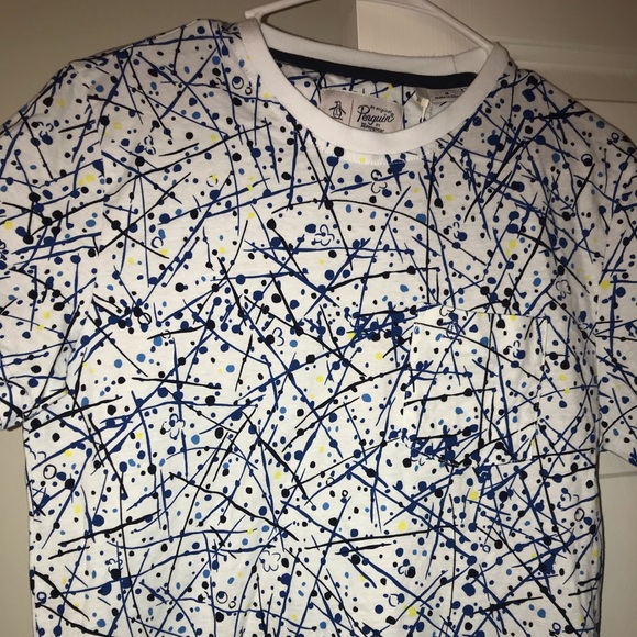 Original Penguin Other - New Black,Blue,Slightly Yellow Splattered Shirt